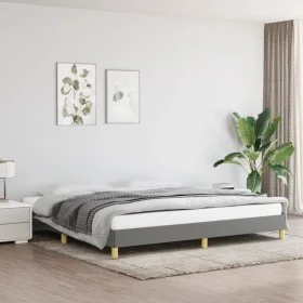 Estructura de cama tela gris oscuro 200x200 cm de vidaXL, Camas y somieres - Ref: Foro24-346843, Precio: 110,09 €, Descuento: %
