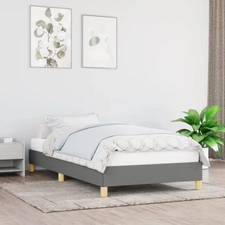 Dark gray fabric bed frame 90x200 cm by vidaXL, Beds and slatted bases - Ref: Foro24-346787, Price: 70,71 €, Discount: %