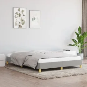 Light gray fabric bed frame 160x200 cm by vidaXL, Beds and slatted bases - Ref: Foro24-346826, Price: 111,03 €, Discount: %