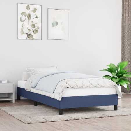 Estructura de cama de tela azul 90x200 cm de vidaXL, Camas y somieres - Ref: Foro24-346694, Precio: 76,80 €, Descuento: %