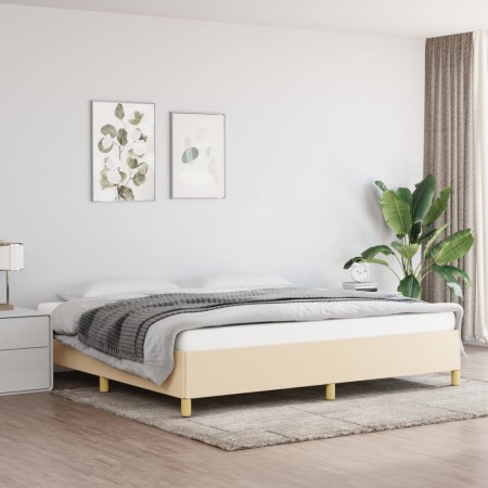 Estructura de cama de tela color crema 200x200 cm de vidaXL, Camas y somieres - Ref: Foro24-347194, Precio: 128,10 €, Descuen...