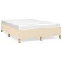 Estructura de cama de tela color crema 140x200 cm de vidaXL, Camas y somieres - Ref: Foro24-347170, Precio: 124,44 €, Descuen...