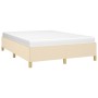 Estructura de cama de tela color crema 140x200 cm de vidaXL, Camas y somieres - Ref: Foro24-347170, Precio: 124,44 €, Descuen...