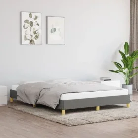 Estructura de cama de tela gris oscuro 160x200 cm de vidaXL, Camas y somieres - Ref: Foro24-346827, Precio: 103,61 €, Descuen...