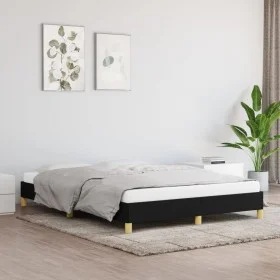 Black fabric bed frame 140x190 cm by vidaXL, Beds and slatted bases - Ref: Foro24-346812, Price: 127,76 €, Discount: %