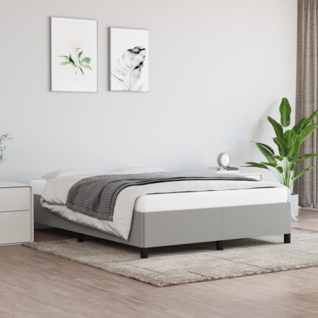 Estructura de cama de tela gris claro 140x190 cm de vidaXL, Camas y somieres - Ref: Foro24-347058, Precio: 112,11 €, Descuent...