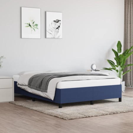 Estructura de cama de tela azul 140x190 cm de vidaXL, Camas y somieres - Ref: Foro24-347064, Precio: 112,11 €, Descuento: %