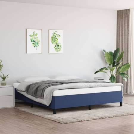 Estructura de cama tela azul 180x200 cm de vidaXL, Camas y somieres - Ref: Foro24-347088, Precio: 116,12 €, Descuento: %