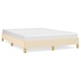 Estructura de cama de tela color crema 140x200 cm de vidaXL, Camas y somieres - Ref: Foro24-346823, Precio: 102,78 €, Descuen...