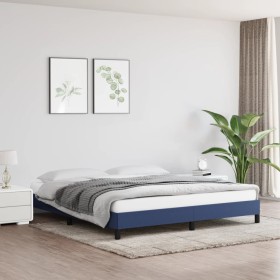Estructura de cama de tela azul 160x200 cm de vidaXL, Camas y somieres - Ref: Foro24-346734, Precio: 104,29 €, Descuento: %