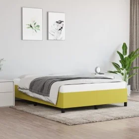 Estructura de cama de tela verde 140x190 cm de vidaXL, Camas y somieres - Ref: Foro24-347065, Precio: 94,65 €, Descuento: %