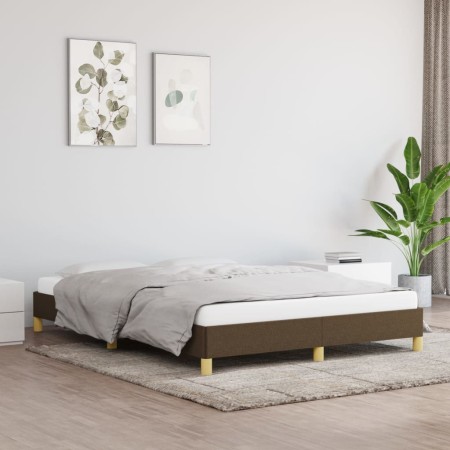 Estructura de cama de tela marrón 160x200 cm de vidaXL, Camas y somieres - Ref: Foro24-346829, Precio: 105,69 €, Descuento: %
