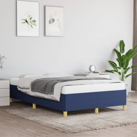Estructura de cama de tela azul 120x200 cm de vidaXL, Camas y somieres - Ref: Foro24-347155, Precio: 119,52 €, Descuento: %