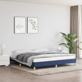 Estructura de cama tela azul 180x200 cm de vidaXL, Camas y somieres - Ref: Foro24-346840, Precio: 137,01 €, Descuento: %