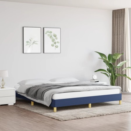 Estructura de cama tela azul 180x200 cm de vidaXL, Camas y somieres - Ref: Foro24-346840, Precio: 136,34 €, Descuento: %