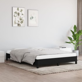 Estructura de cama de tela negro 140x190 cm de vidaXL, Camas y somieres - Ref: Foro24-346714, Precio: 114,96 €, Descuento: %
