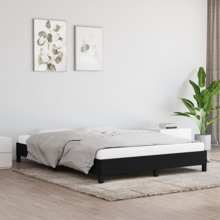 Estructura de cama de tela negro 140x190 cm de vidaXL, Camas y somieres - Ref: Foro24-346714, Precio: 114,96 €, Descuento: %
