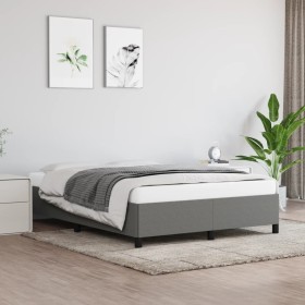 Estructura de cama de tela gris oscuro 140x190 cm de vidaXL, Camas y somieres - Ref: Foro24-347059, Precio: 122,84 €, Descuen...