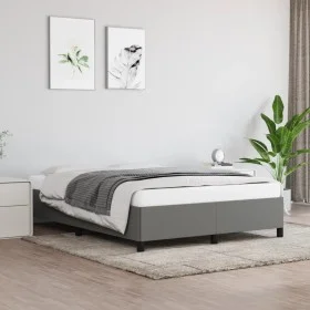 Estructura de cama de tela gris oscuro 140x190 cm de vidaXL, Camas y somieres - Ref: Foro24-347059, Precio: 117,19 €, Descuen...