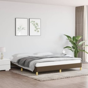 Estructura de cama tela marrón oscuro 180x200 cm de vidaXL, Camas y somieres - Ref: Foro24-346837, Precio: 114,91 €, Descuent...