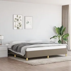 Estructura de cama de tela gris taupe 200x200 cm de vidaXL, Camas y somieres - Ref: Foro24-347193, Precio: 162,03 €, Descuent...