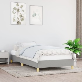 Estructura de cama de tela gris claro 100x200 cm de vidaXL, Camas y somieres - Ref: Foro24-346794, Precio: 67,40 €, Descuento: %