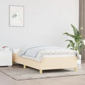 Bettrahmen aus cremefarbenem Stoff, 90 x 200 cm von vidaXL, Betten und Lattenroste - Ref: Foro24-347138, Preis: 89,94 €, Raba...