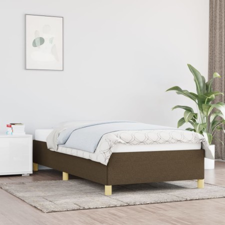 Estructura de cama de tela marrón 100x200 cm de vidaXL, Camas y somieres - Ref: Foro24-347144, Precio: 76,19 €, Descuento: %