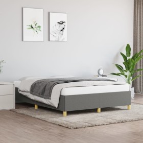 Estructura de cama de tela gris oscuro 140x200 cm de vidaXL, Camas y somieres - Ref: Foro24-347166, Precio: 116,98 €, Descuen...