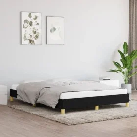 Estructura de cama de tela negra 140x200 cm de vidaXL, Camas y somieres - Ref: Foro24-346820, Precio: 109,89 €, Descuento: %