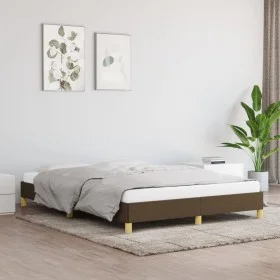 Estructura de cama de tela marrón 140x190 cm de vidaXL, Camas y somieres - Ref: Foro24-346813, Precio: 105,98 €, Descuento: %