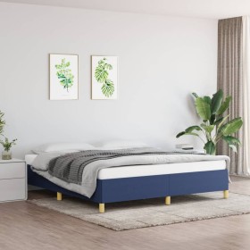 Estructura de cama tela azul 180x200 cm de vidaXL, Camas y somieres - Ref: Foro24-347187, Precio: 131,90 €, Descuento: %