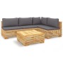 Juego muebles de jardín 5 piezas y cojines madera maciza teca de vidaXL, Conjuntos de jardín - Ref: Foro24-3100902, Precio: 8...