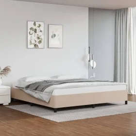 Estructura de cama de cuero sintético capuchino 200x200 cm de vidaXL, Camas y somieres - Ref: Foro24-347274, Precio: 168,94 €...