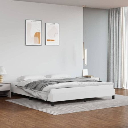 Estructura de cama de cuero sintético blanco 180x200 cm de vidaXL, Camas y somieres - Ref: Foro24-346917, Precio: 115,16 €, D...