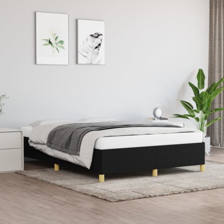 Estructura de cama de tela negra 140x200 cm de vidaXL, Camas y somieres - Ref: Foro24-347167, Precio: 115,23 €, Descuento: %