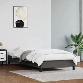 Estructura de cama de cuero sintético gris 100x200 cm de vidaXL, Camas y somieres - Ref: Foro24-346890, Precio: 76,45 €, Desc...