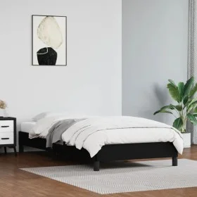 Black synthetic leather bed frame 90x200 cm by vidaXL, Beds and slatted bases - Ref: Foro24-346880, Price: 68,51 €, Discount: %