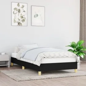 Estructura de cama de tela negra 90x200 cm de vidaXL, Camas y somieres - Ref: Foro24-346788, Precio: 76,01 €, Descuento: %