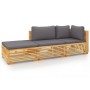 Juego muebles de jardín 3 piezas y cojines madera maciza teca de vidaXL, Conjuntos de jardín - Ref: Foro24-3100906, Precio: 5...