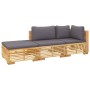 Juego muebles de jardín 3 piezas y cojines madera maciza teca de vidaXL, Conjuntos de jardín - Ref: Foro24-3100906, Precio: 5...
