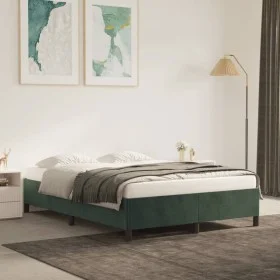 Estructura de cama de terciopelo verde 140x200 cm de vidaXL, Camas y somieres - Ref: Foro24-347327, Precio: 119,84 €, Descuen...