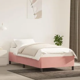 Estructura de cama de terciopelo rosa 80x200 cm de vidaXL, Camas y somieres - Ref: Foro24-347293, Precio: 94,05 €, Descuento: %