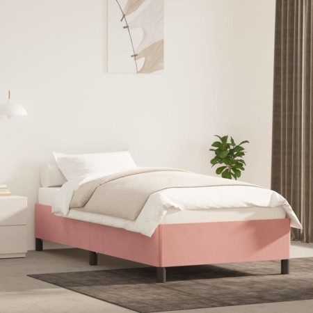 Estructura de cama de terciopelo rosa 80x200 cm de vidaXL, Camas y somieres - Ref: Foro24-347293, Precio: 95,61 €, Descuento: %