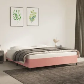 Pink velvet bed frame 180x200 cm by vidaXL, Beds and slatted bases - Ref: Foro24-347341, Price: 112,75 €, Discount: %