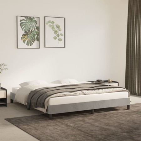 Estructura de cama de terciopelo gris claro 180x200 cm de vidaXL, Camas y somieres - Ref: Foro24-346988, Precio: 118,89 €, De...