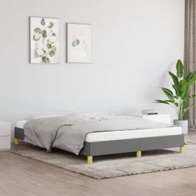 Estructura de cama de tela gris oscuro 140x190 cm de vidaXL, Camas y somieres - Ref: Foro24-346811, Precio: 125,34 €, Descuen...