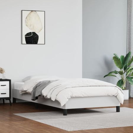 Estructura de cama cuero sintético blanco 90x190 cm de vidaXL, Camas y somieres - Ref: Foro24-346875, Precio: 92,01 €, Descue...
