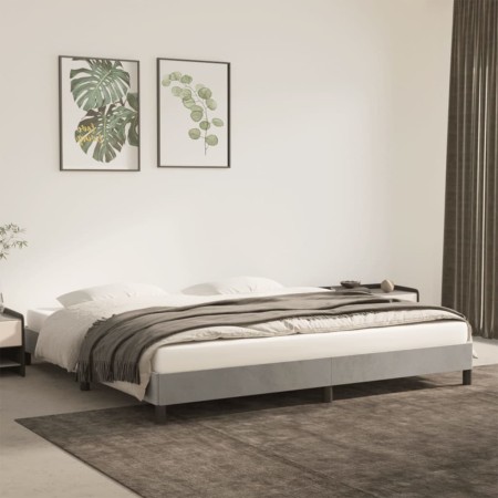 Estructura de cama de terciopelo gris claro 180x200 cm de vidaXL, Camas y somieres - Ref: Foro24-346994, Precio: 122,75 €, De...