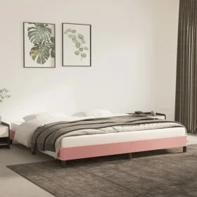Pink velvet bed frame 200x200 cm by vidaXL, Beds and slatted bases - Ref: Foro24-346999, Price: 103,49 €, Discount: %